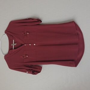 PerSeption Concept Dusty Pink Blouse With Gold Accents Womans Size Small